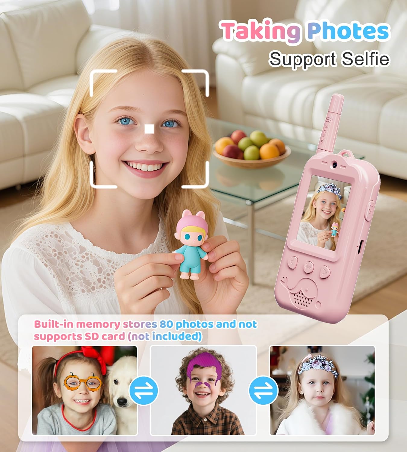 Kids Walkie-Talkie With Camera ( 2 in 1 )